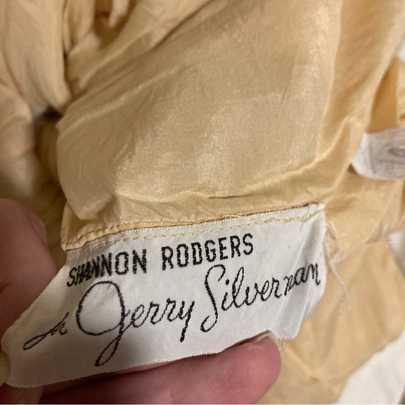 Vintage 50s Midcentury Modern Union Made Gold Lace Cocktail Party Dress - Picture 7 of 9